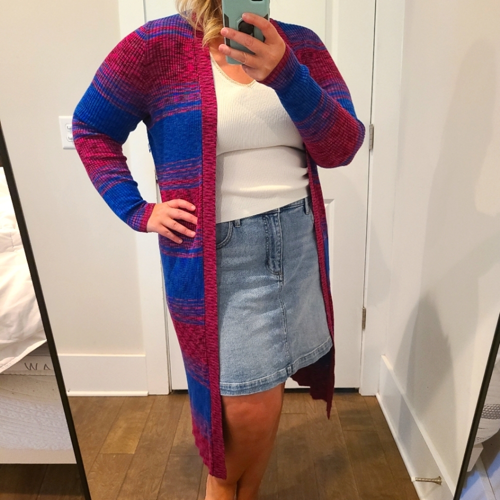 Lane Bryant Ombre Knit Duster Sweater